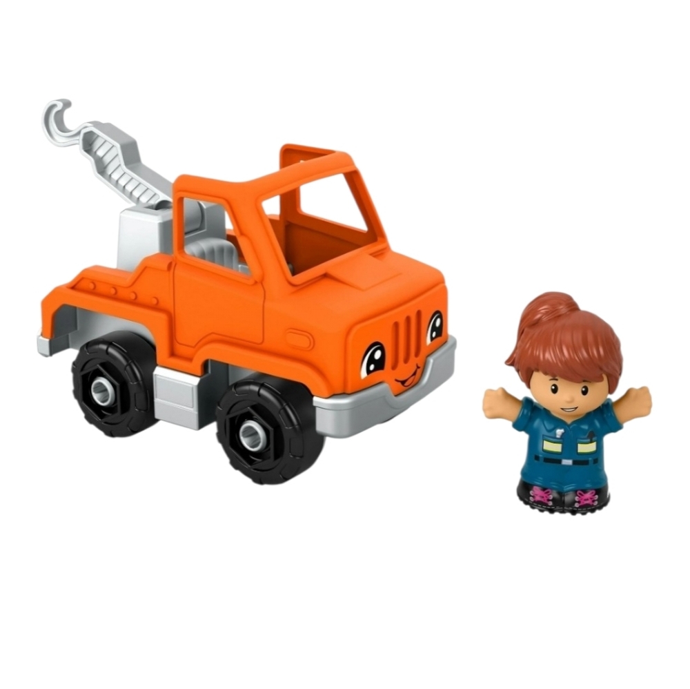 Fisher-Price Little People Toddler Toy Help & Go Tow Truck & Figure Pretend Play